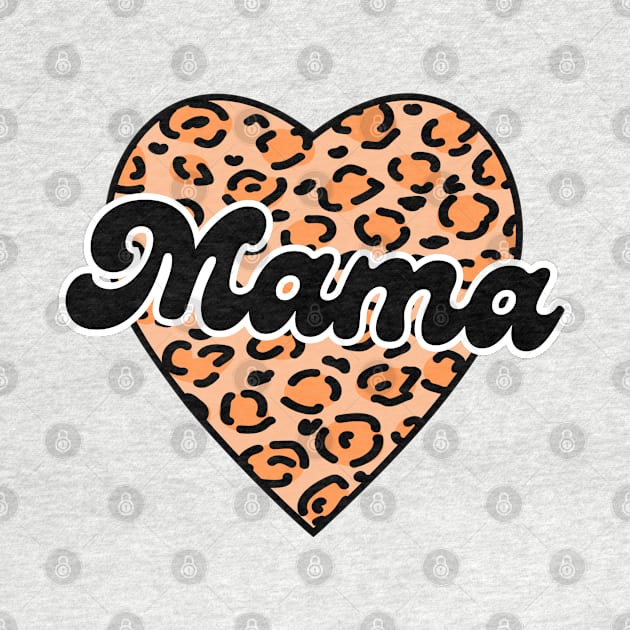 Leopard Print Heart Mama Cool Valentine by Illustradise